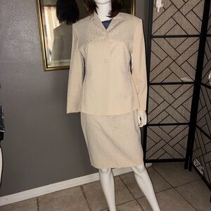 Two-Piece Beige Mondo Skirt Suit